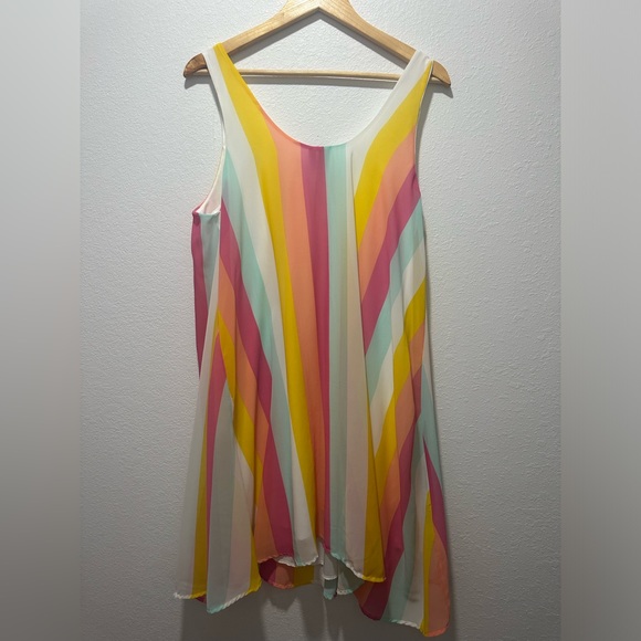 IVORY Rainbow Sunshine Stripe Sun Dress - Picture 5 of 6